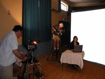  07. Roger, Peter and Louise filming dinner scene