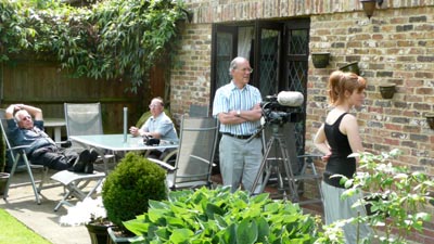  04. Laurie, Ron, Brian and Joanna outside the kitchen