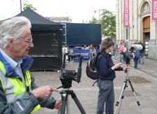 Tony and Jill filming at the Newbury Coat Event