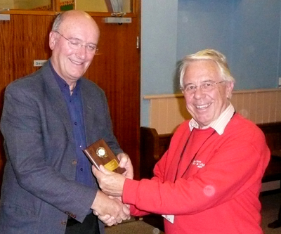 Ian receives the Currie Cup shield from Laurie