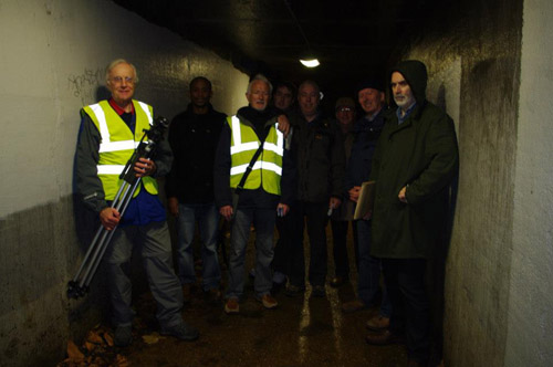 Ron with his group after filming at night