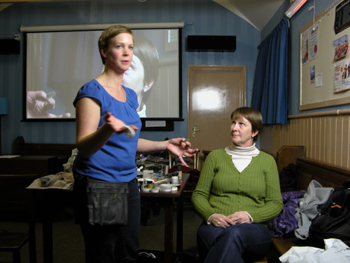 Vikki and Anne before the make-up session