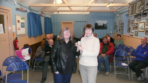 Karen presenting Anne with the Ward mini shield