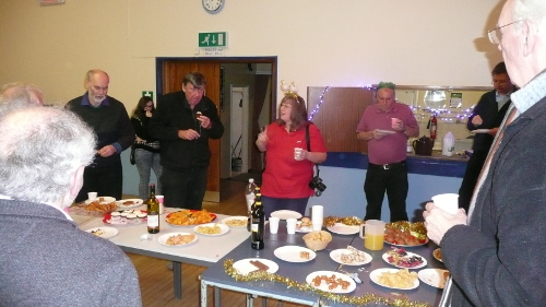 Members enjoying food and drink