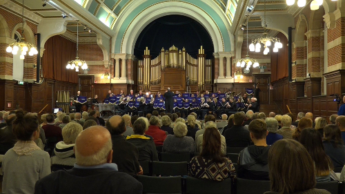 Trinity Band & audience in Univ. Great Hall