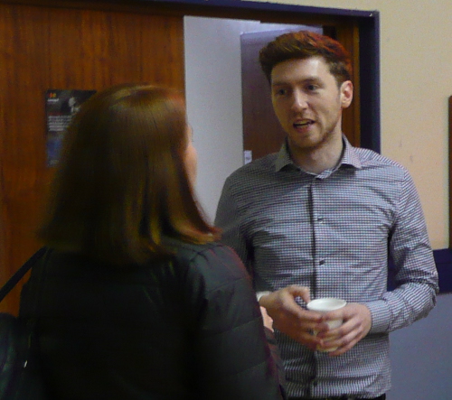 Dann talking during the tea break.