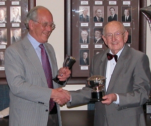 Brian with his two trophies and Bernard