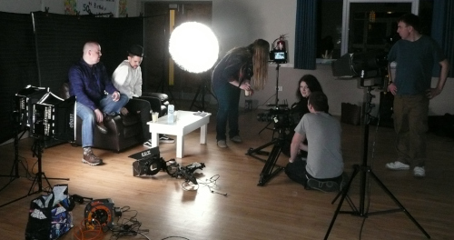 One team filming their advert