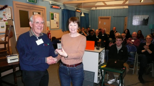 Brian presented Anne with the mini shield