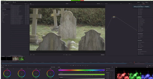 Edit screen for colour grading