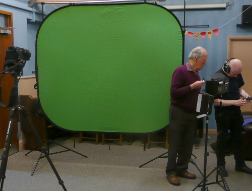 Brian and Oli preparing audio kit