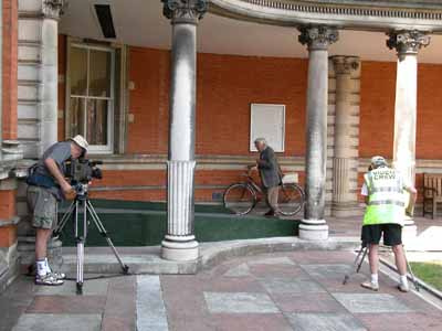  08. During retakes of cycling scene