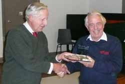 Laurie accepts the 

Gateway Trophy on behalf of the club